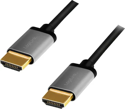 Produktbild von LogiLink CHA0100, 1 m, HDMI Typ A (Standard), HDMI Typ A (Standard), 3D, 18 Gbit/s, Schwarz, Grau