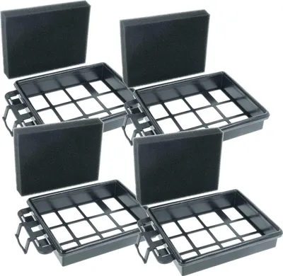 Produktbild von vhbw 4x Staubsaugerfilter kompatibel mit Hanseatic HVBA8008SKC Staubsauger - Schaumstofffilter Schwarz