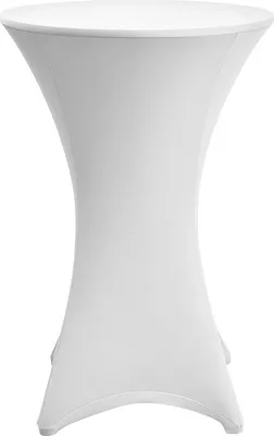 Immagine prodotto di Jiubiaz Copritavolo alto Stretch Elastique Bianco Copritavolo elasticizzato premium per tavoli da bistrot/tavoli alti standard Copritavolo elasticizzato Ø 80-85 cm
