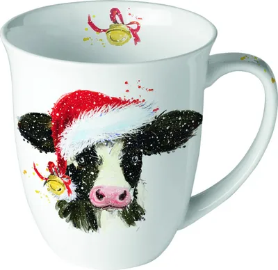 Immagine prodotto di Tazza natalizia 0,4 L Ø 10 cm x H 10,5 cm Mucca natalizia a campana
