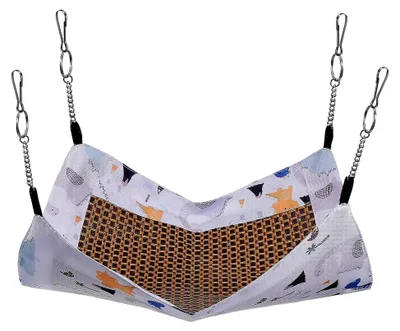 Produktbild von Atmungsaktive Hängematte für Kleintiere, geeignet für Hamster, Ratten und Meerschweinchen, 34 x 33 cm, abnehmbar und waschbar