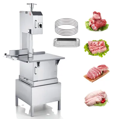Immagine prodotto di VEVOR Segatrice per ossa di carne commerciale 2200 W, 1500 kg/h Macchina per il taglio di ossa di carne congelata, 4-220 mm Segatrice per ossa a spessore regolabile 620 x 520 mm Tavolo da lavoro