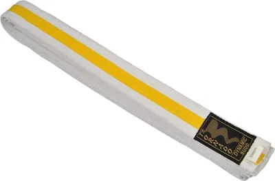 Produktbild von TEKKA BUDO Kampfsport Gürtel mit Mittelstreifen weiß-gelb 280 cm 2-farbig - Budogürtel, Karate, Judo, Taekwondo, Ju-Jutsu