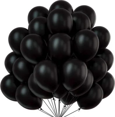 Produktbild von 100x balony czarne Ø 35 cm - odpowiednie do powietrza i helu - balony przetestowane pod kątem szkodliwych substancji - dekoracja urodzinowa, imprezowa, ślubna