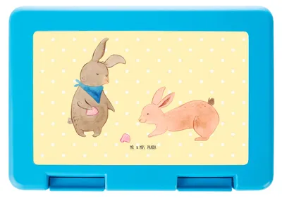 Produktbild von Mr. & Mrs. Panda Bentobox Hasen Muschel - Gelb Pastell - Geschenk, Freundin, Lunchbox, Muscheln, Strand, Urlaub, Vorratsdose, BFF, Meal Prep Box, Muttertag, Bento