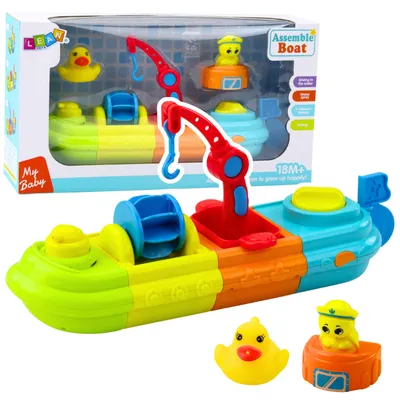 Produktbild von Badespielzeug Schiff Boot Bunter Kranhaken Entenschildkröte