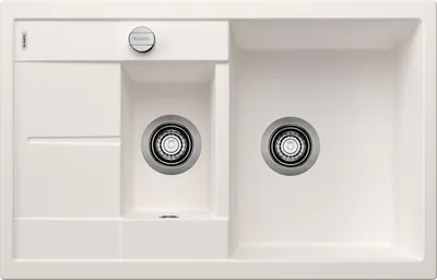 Immagine prodotto di BLANCO METRA 6 S Compact, Lavabo da appoggio, Rettangolare, Bianco, 2 vasche, Rettangolare, 345 x 430 mm