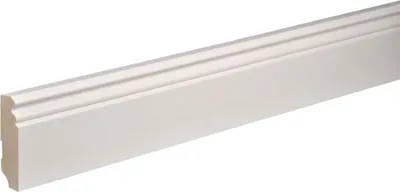 Produktbild von Kosche | Sockelleiste | Massivholz | 19 x 78 x 2400 mm | Weiß | Fußleiste | Berliner Profil | Hochwertig | Robust
