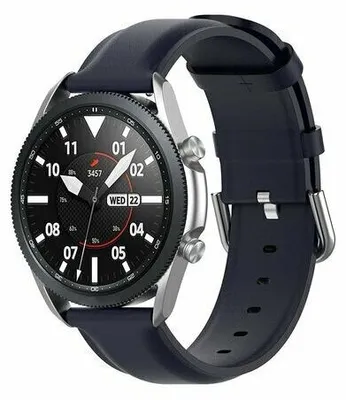 Produktbild von By Qubix passend für Garmin Venu 2 & 3 - Classic Lederarmband - Dunkelblau