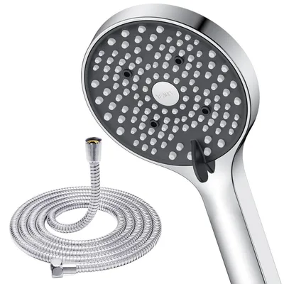 Produktbild von Handbrause Duschkopf Brausekopf - 1,6 m Schlauch - 6 Strahlarten - Kalkschutz - Wassersparend