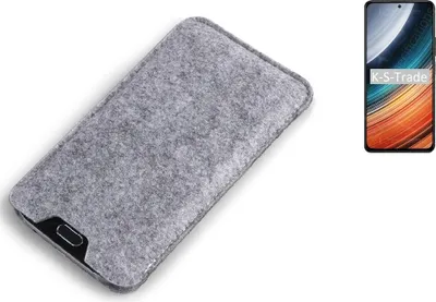 Produktbild von K-S-Trade Filz Handyhülle kompatibel mit Xiaomi Redmi K40S Schutzhülle Filztasche Filz Tasche Case Sleeve Handy Hülle Filzhülle grau