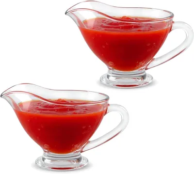 Produktbild von Glas-Sauciere-Set, 200 ml, Glas-Sauciere-Servierer mit Griff, transparent, langlebig, multifunktional, ideal für Sahnesaucen, Olivenöl, Esszimmer, Küche