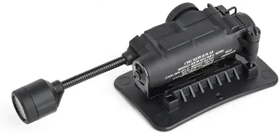 Productafbeelding van Helmlichtsysteem met flexibele steel, wit+IR-+rood/groen/blauw LED-overlevingssignaallicht, koplamp veiligheidssignaalindicatoren (zwart)