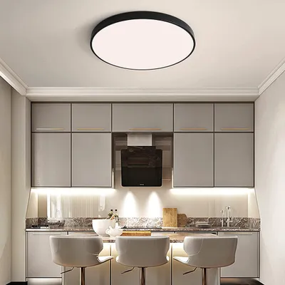 Produktbild von 24W LED Deckenleuchte Rund Farbwechsel 3 Lichtfarben Deckenlampe Memory Funktion für Schlafzimmer Wohnzimmer Büro Küche, φ23cm Schwarz