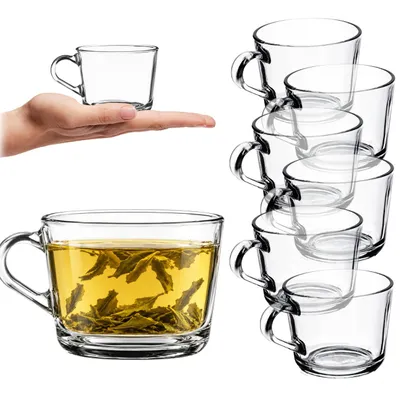 Produktbild von KADAX Teegläser mit Griff "Flero", Saftgläser, spülmaschinenfest, 270ml, 6er Set