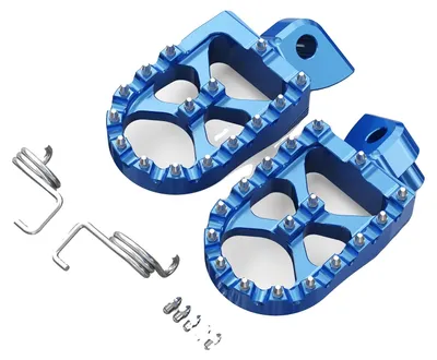 Image de Repose-pieds, construction en aluminium, compatibles avec plusieurs modèles KTM, bleus