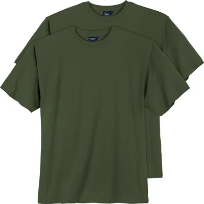 Produktbild von Adamo 2er-Pack Basic T-Shirt Übergröße oliv