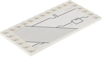 Produktbild von 1x Lego Fliese modifiziert 6x12 weiß Sticker links Star Wars Platte 6178pb011L
