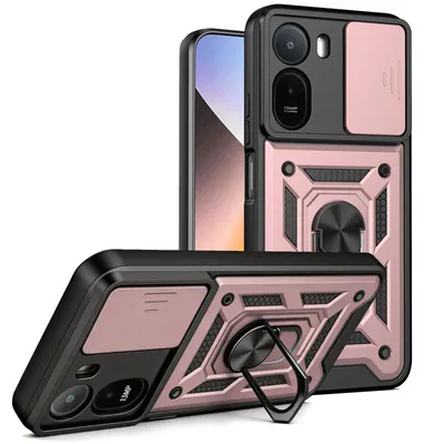 Produktbild von Outdoor Hülle für Xiaomi Redmi A7 Pro Handyhülle Kameraschutz Ringhalter Rosegold