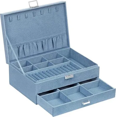 Produktbild von Famanu Schmuckbox mit Fächern - Grau
