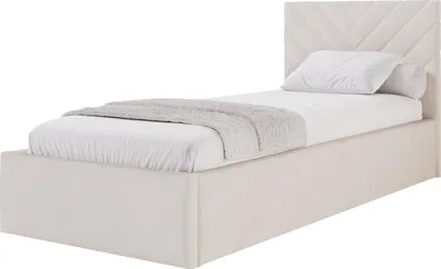 Produktbild von Moebelpaket Bett 100x200 cm, Bett Azuro S01, Polsterbett mit Stauraum, Modern Einzelbett mit Einem Metallrahmen Beige