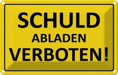 Immagine prodotto di vianmo Insegna di latta 12x18 cm Schuld abladen verboten
