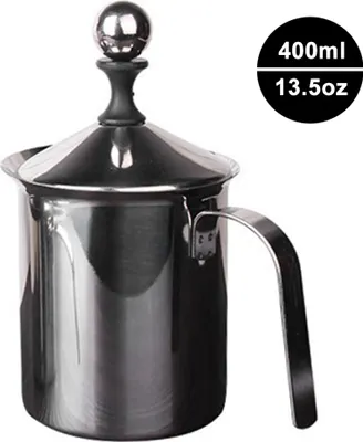 Image de chauffe-lait manuel 400ml - Chauffe-lait en acier inoxydable - Chauffe-lait cappuccino manuel