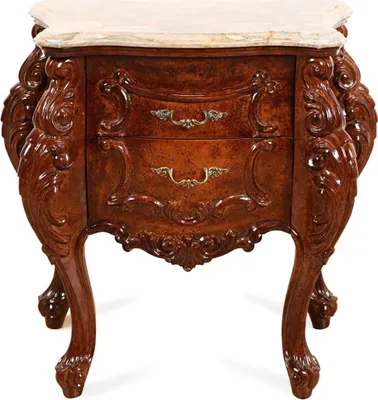 Produktbild von Casa Padrino Luxus Barock Nachtkommode Braun / Beige 74 cm - Barockstil Schlafzimmer Möbel