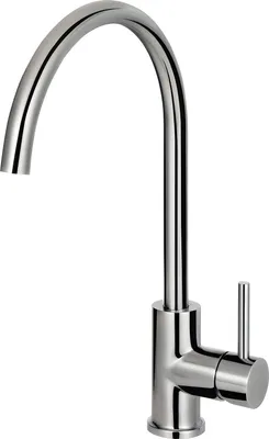 Produktbild von Einhand-Spültischbatterie modern | Wasserhahn hohe runde Form | Küchen-Armatur schwenkbar Edelstahl | Hahnloch-Bohrung 35 mm
