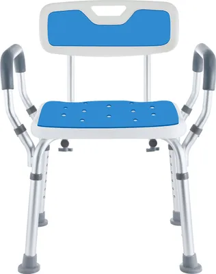 Produktbild von Safe Life Safe Age¬Æ Duschstuhl mit abnehmbarer Rückenlehne und Armlehne - rutschfest - höhenverstellbar - Duschhocker