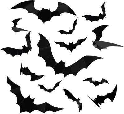 Productafbeelding van 72pcs 3D Hanging Bat Wall Stickers - Halloween DIY Windows Wall Supplies Realistic Bat Decorations for Home Windows, Parties, Bars, Room Decorations