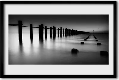 Produktbild von Bild 60x40 MDF-Rahmen Wandkunst Nebel Pier Architektur