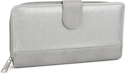 Produktbild von styleBREAKER Damen Geldbörse im 2-Tone Metallic Look mit Reißverschluss und Druckknopf – Portemonnaie mit viel Stauraum 02040082