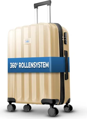 Produktbild von Reisekoffer 1052 Reisetasche Koffer Handgepäck Tasche Trolley ABS Champagne XL-75cm
