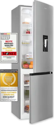 Produktbild von Exquisit Kühl-Gefrierkombination KGC265-70-NF-WS-040C inoxlook | No Frost | Nutzinhalt: 251 L | Temperaturregelung | Alarm