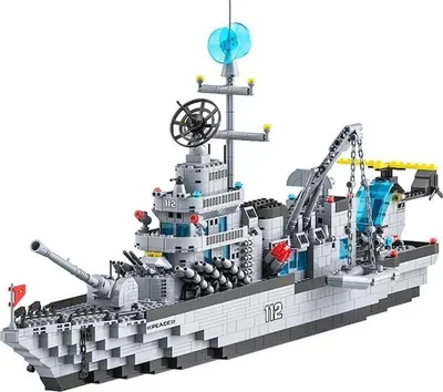 Produktbild von ASKSA Technik Modellbausatz Schiff, 1560 Klemmbausteine 6 in 1 Militaer Schlachtschiff Bauspielzeug, Technik Kriegsschiffe Battleship Bausteine Konstruktionsspielzeug