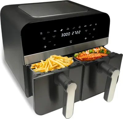 Imagen del producto de Comfy Nest CN-AFD45NB: Freidora digital negra de 2400W con doble cesta - 9 litros