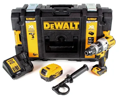Image de DeWalt DCD 996 P1 Perceuse visseuse à percussion sans fil 18V 95Nm Brushless + 1x Batterie 5,0Ah + Chargeur + Coffret de transport Toughbox