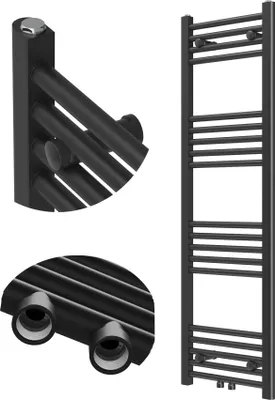 Obrázek produktu pro Granitan | Koupelnový radiátor Raven - 130x40 cm - Černý - Moderní design - Funkční a elegantní