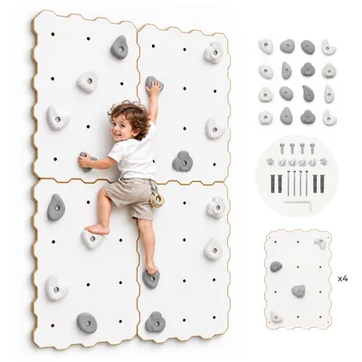 Productafbeelding van MAMOI® Klimmuur voor kinderkamers, klimrek en speeltoestellen voor binnen, klimmen met klimgrepen voor kinderen, klimstenen, klimtoren + grepen