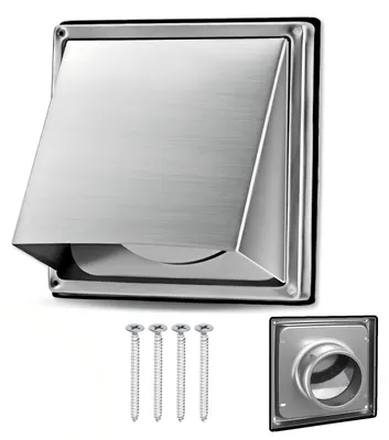 Image de Grille de ventilation en acier inoxydable avec moustiquaire, diamètre 150 mm