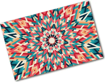 Produktbild von Tulup Glas Herdabdeckplatte - 80x52 cm - Glaskeramikkochfeld-Abdeckung Spritzschutz Glasabdeckplatte - Einteilig - Kunst: Modern & Klassisch - Kaleidoskop - Mehrfarbig