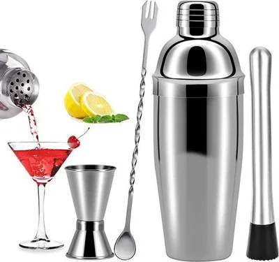 Immagine prodotto di Set di shaker in acciaio inossidabile - 750 ml - 4 pezzi - per uso domestico o da bar