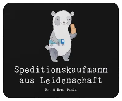 Produktbild von Mr. & Mrs. Panda Mauspad Speditionskaufmann Leidenschaft - Schwarz - Geschenk, mousematte, Mouse Pad, computer, Mousepad, mausteppich