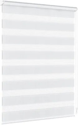 Produktbild von Doppelrollo Klemmfix ohne Bohren & mit Bohren, 140x150cm Weiß Rollo Fensterrollo lichtdurchlässig, Sonnenschutzrollo Zebrarollo für Fenster & Türen