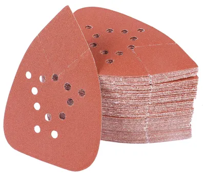 Image de 100 feuilles de papier abrasif triangulaire, grain 150, pour ponceuse delta