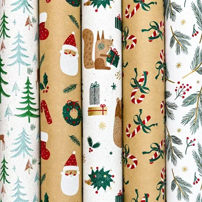 Immagine prodotto di WINTERSPASS – Carta da regalo in carta kraft per Natale – 200 x 70 cm – 5 rotoli