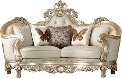 Produktbild von Klassischer Wohnzimmer Zweisitzer Designer Ledersofa Luxus Couch