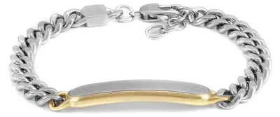 Produktbild von Fossil Drew Herrenarmband aus Edelstahl mit Karabinerverschluss, Glänzendes Silb