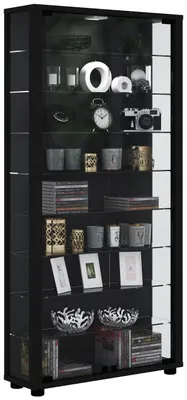 Zdjęcie produktu dla VCM my home Lumo Maxi Vitrine schwarz 8 Fachböden